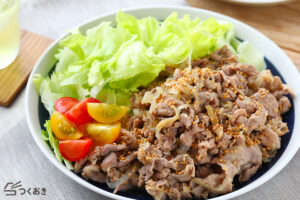 豚肉のごまみそしょうが焼きの写真